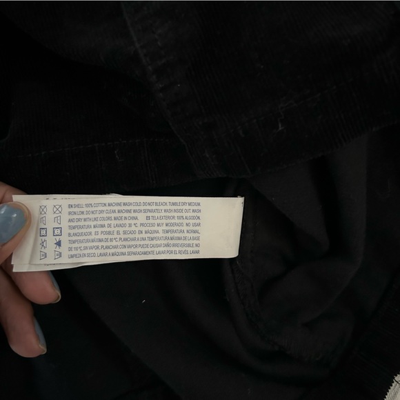 Forever 21 Dress Coat Corduroy Button-Up Black Long Sleeve Black Color Size S - Picture 13 of 13
